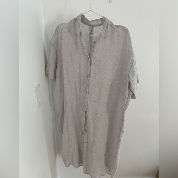 PRIORY Tenn Dress in Light Grey Linen Size S/M - Picture 6 of 9